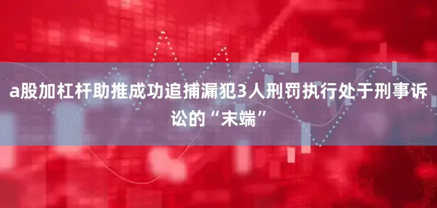 a股加杠杆助推成功追捕漏犯3人刑罚执行处于刑事诉讼的“末端”